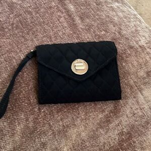 Vera Bradley Your Turn Lock Black Quilted Wristlet Wallet